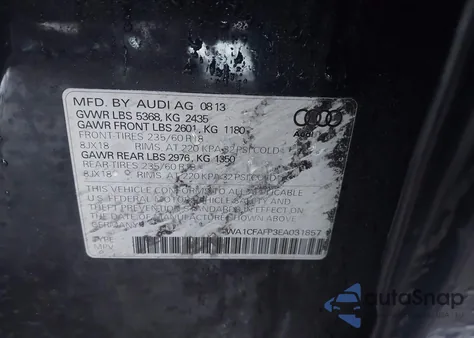 2014 Audi Q5 2.0T Premium из США, поврежденный, VIN WA1CFAFP3EA031857